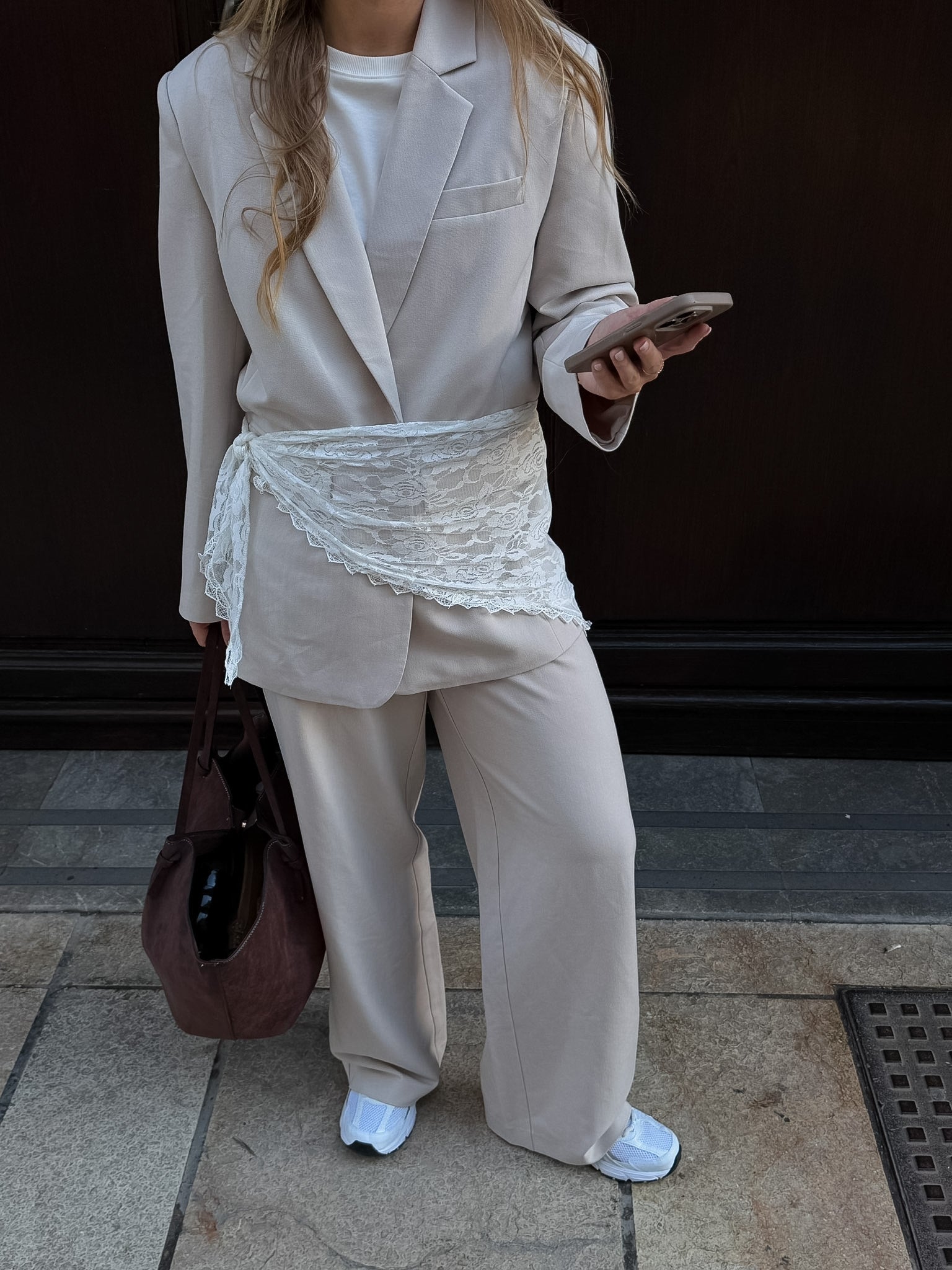 PCKAMIL PANT - Silver Lining